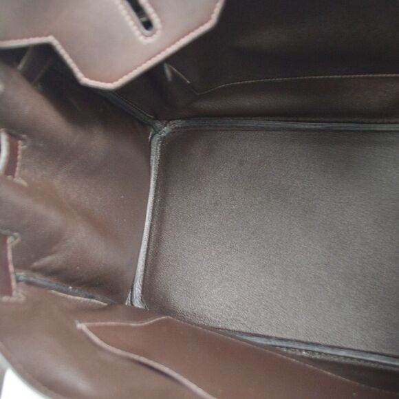 Hermes Birkin Handbag Vibrato And Evercalf Brown Leather Handbag (Pre-Owned) - Picture 3 of 10